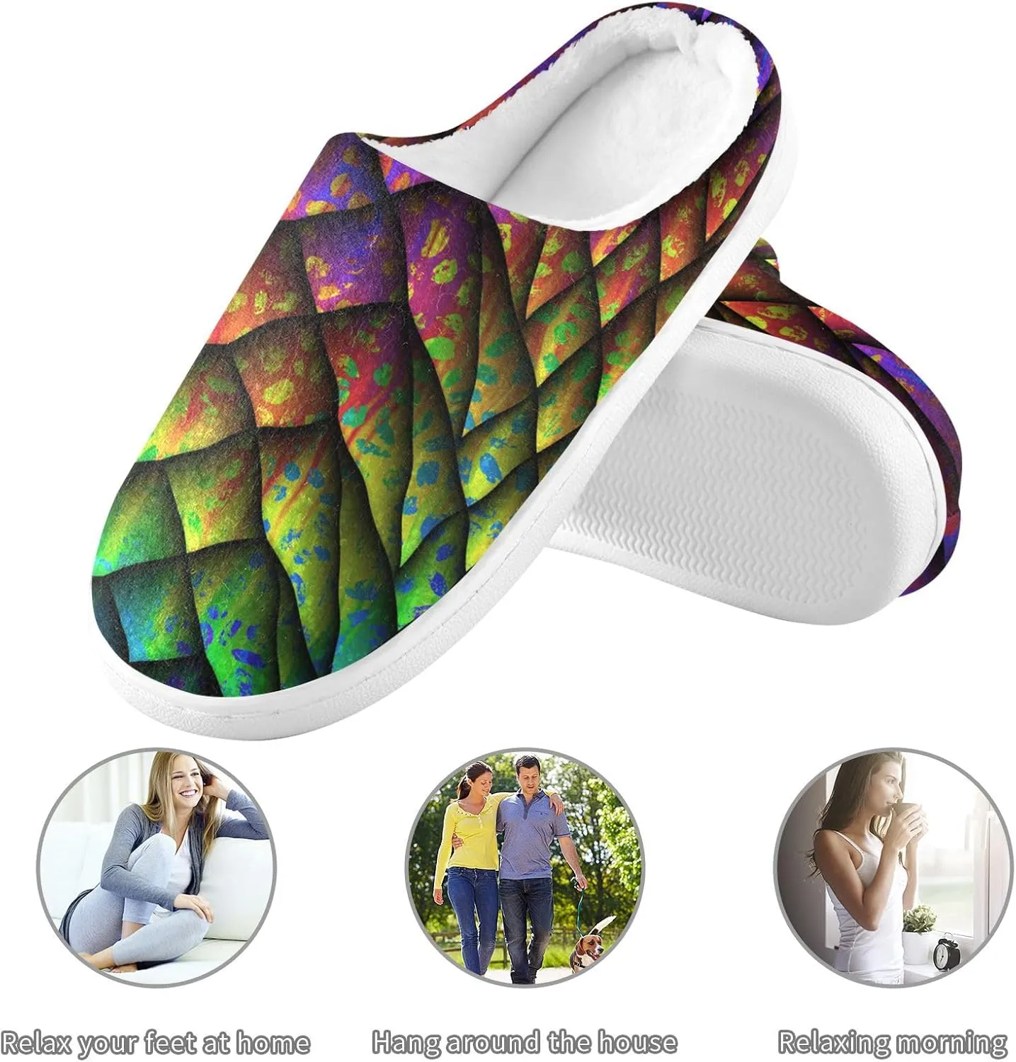 Unisex Memory Foam Slippers Non-Skid Slip-on Soft Warm Sole Fleece Shoes 6-17