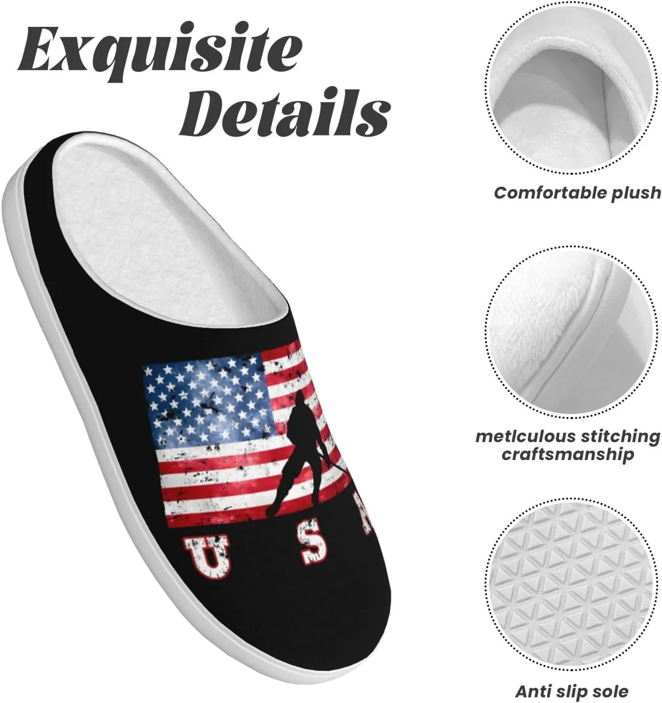 Unisex Slippers Winter Warm Non-Slip Fluffy Slippers Slip-On Plush Slippers House Slippers For Women Men Shoes Gifts