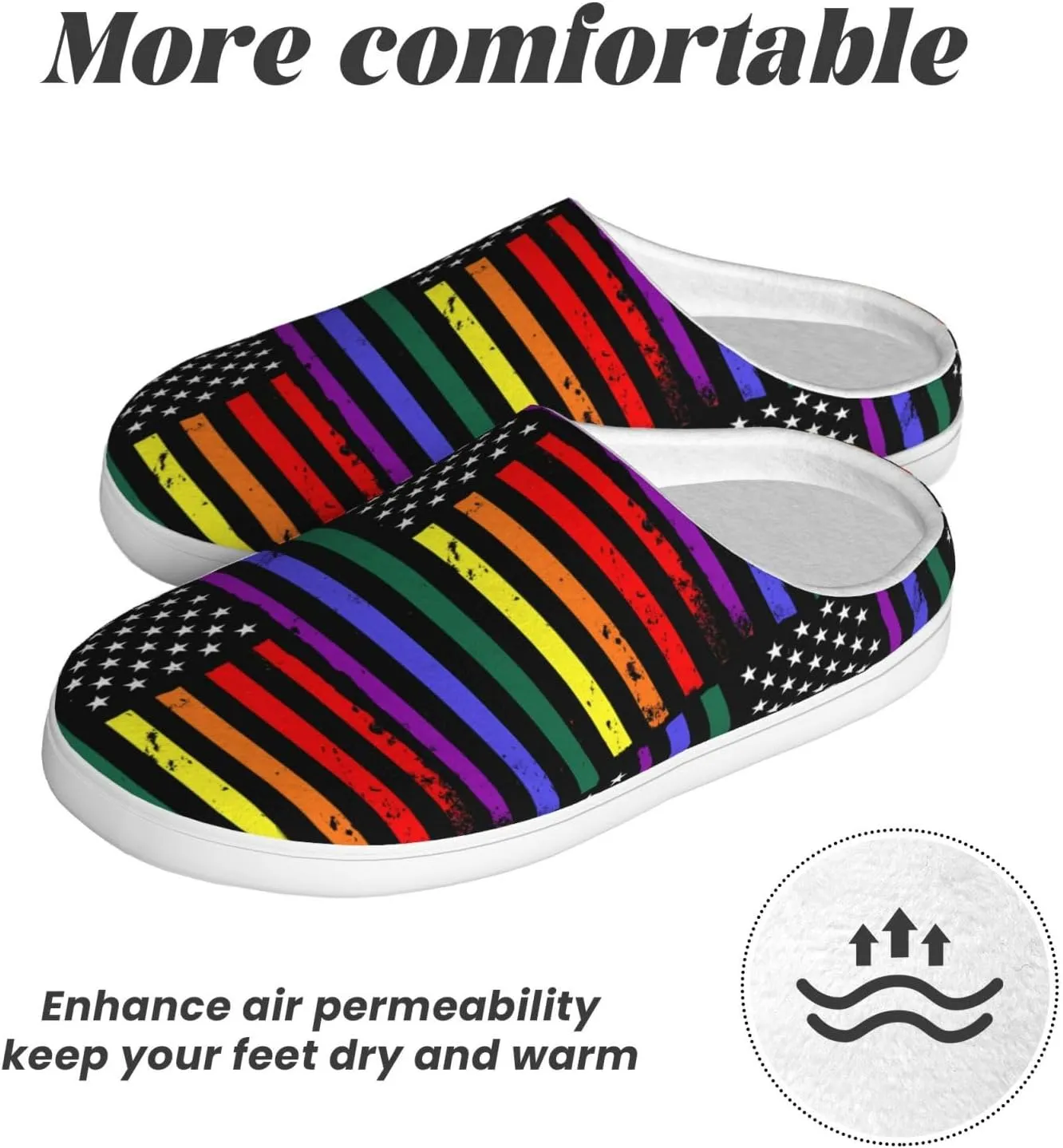 Unisex Slippers Winter Warm Non-Slip Fluffy Slippers Slip-On Plush Slippers House Slippers For Women Men Shoes Gifts