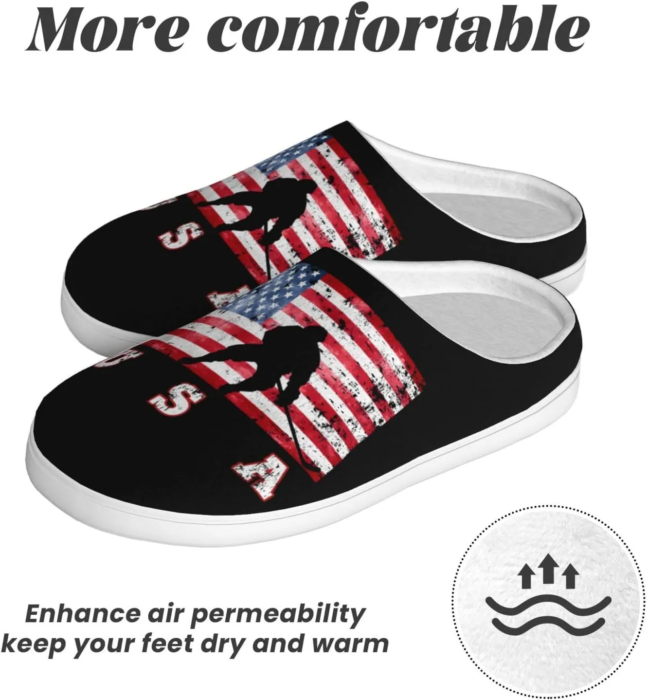 Unisex Slippers Winter Warm Non-Slip Fluffy Slippers Slip-On Plush Slippers House Slippers For Women Men Shoes Gifts