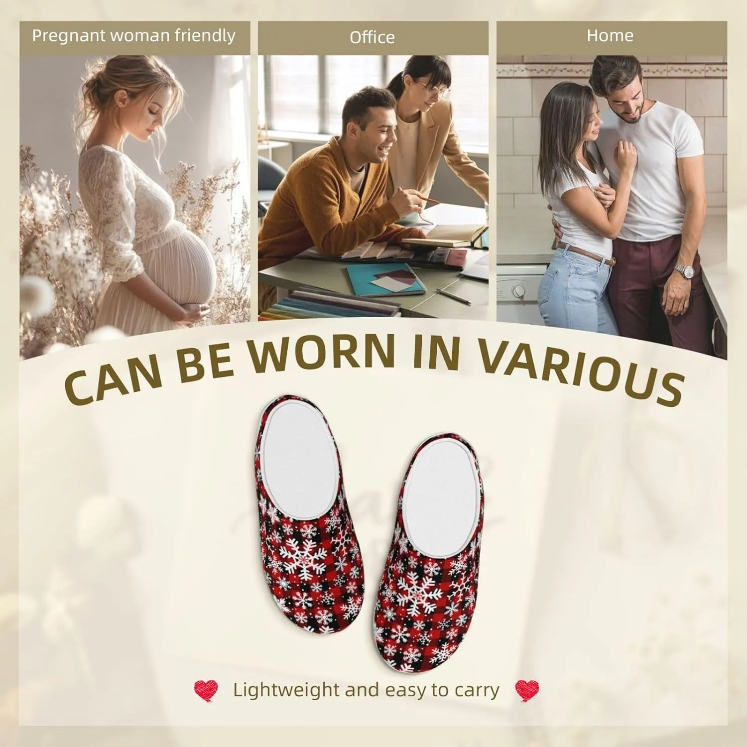 Unisex Warm Slippers Non-Slip Winter Fluffy Slippers Slip-On Plush Slippers Bedroom Slippers House Shoes For Men Women