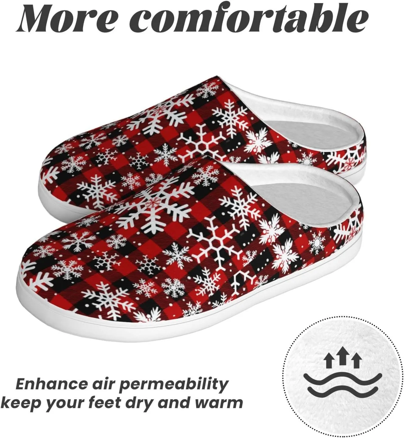 Unisex Warm Slippers Non-Slip Winter Fluffy Slippers Slip-On Plush Slippers Bedroom Slippers House Shoes For Men Women