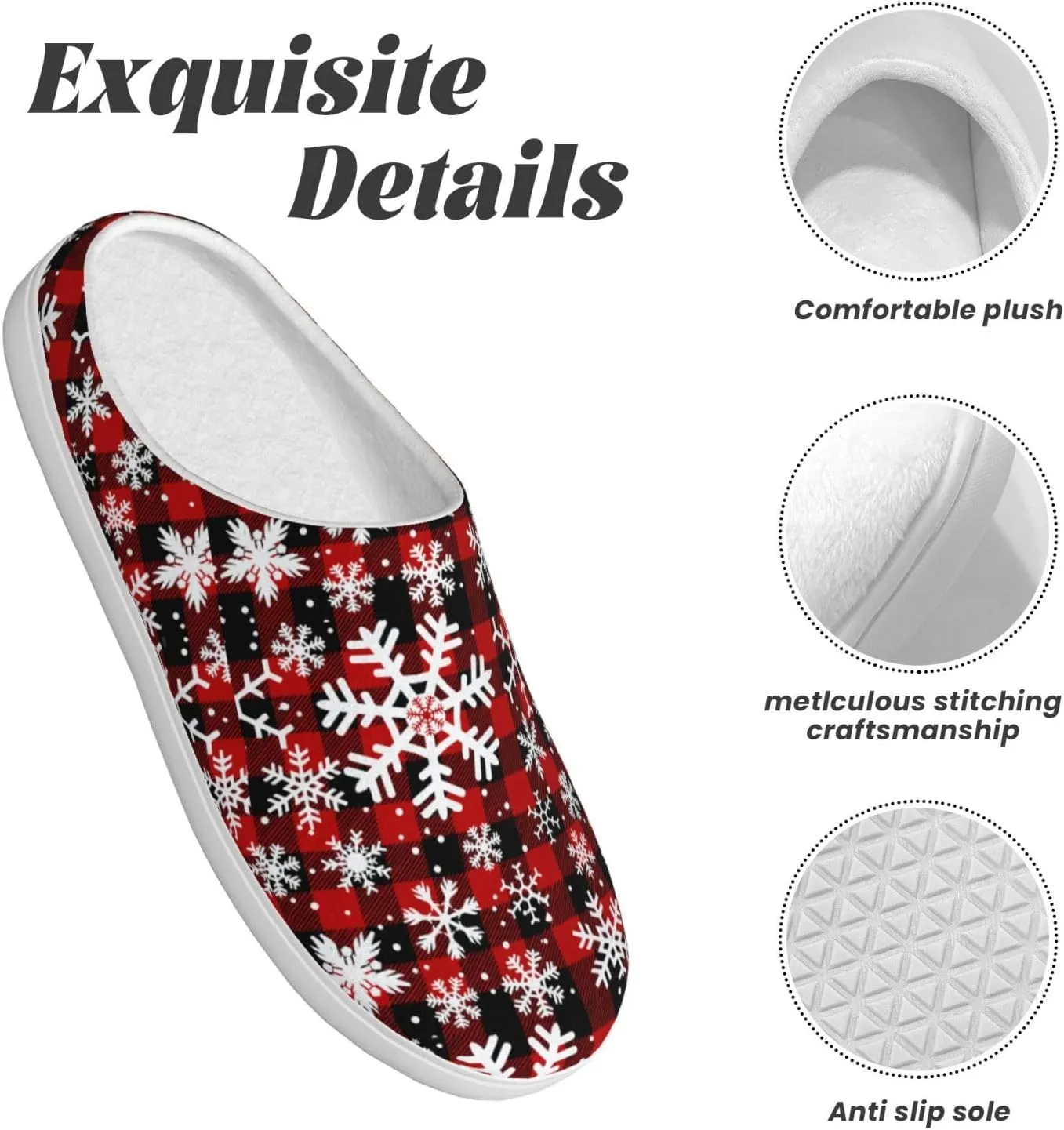 Unisex Warm Slippers Non-Slip Winter Fluffy Slippers Slip-On Plush Slippers Bedroom Slippers House Shoes For Men Women