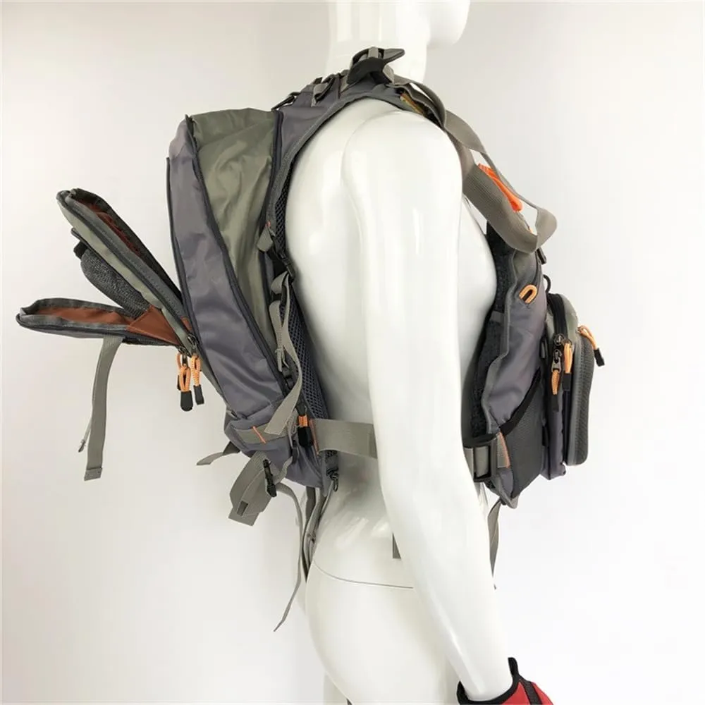 UNISTRENGH Fly Fishing Vest Multi Pocket Waistcoat Adjustable Breathable Mesh Fishing Gear Jacket for Men and Women (V-Pop_Grey)
