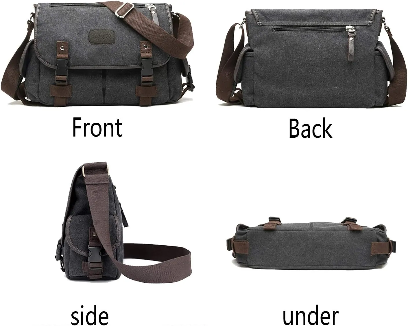 [Upgraded] Vintage Canvas Messenger Bag Large Book Laptop Shoulder Bag Women Men New