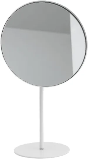 Vanity Makeup Mirror Iron Creative Modern Desktop Makeup Mirror HD Desktop Dressing Mirror Simple Girls Makeup Mirror Table Desk Mirror (Color : White)