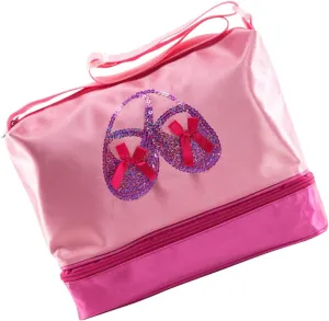 VANZACK Sequin Ballet Tote Bag Double Shoulder Dance Duffle for Ballerina Smooth Zipper Versatile Storage for Ballet Gymnastics Yoga Pink Color