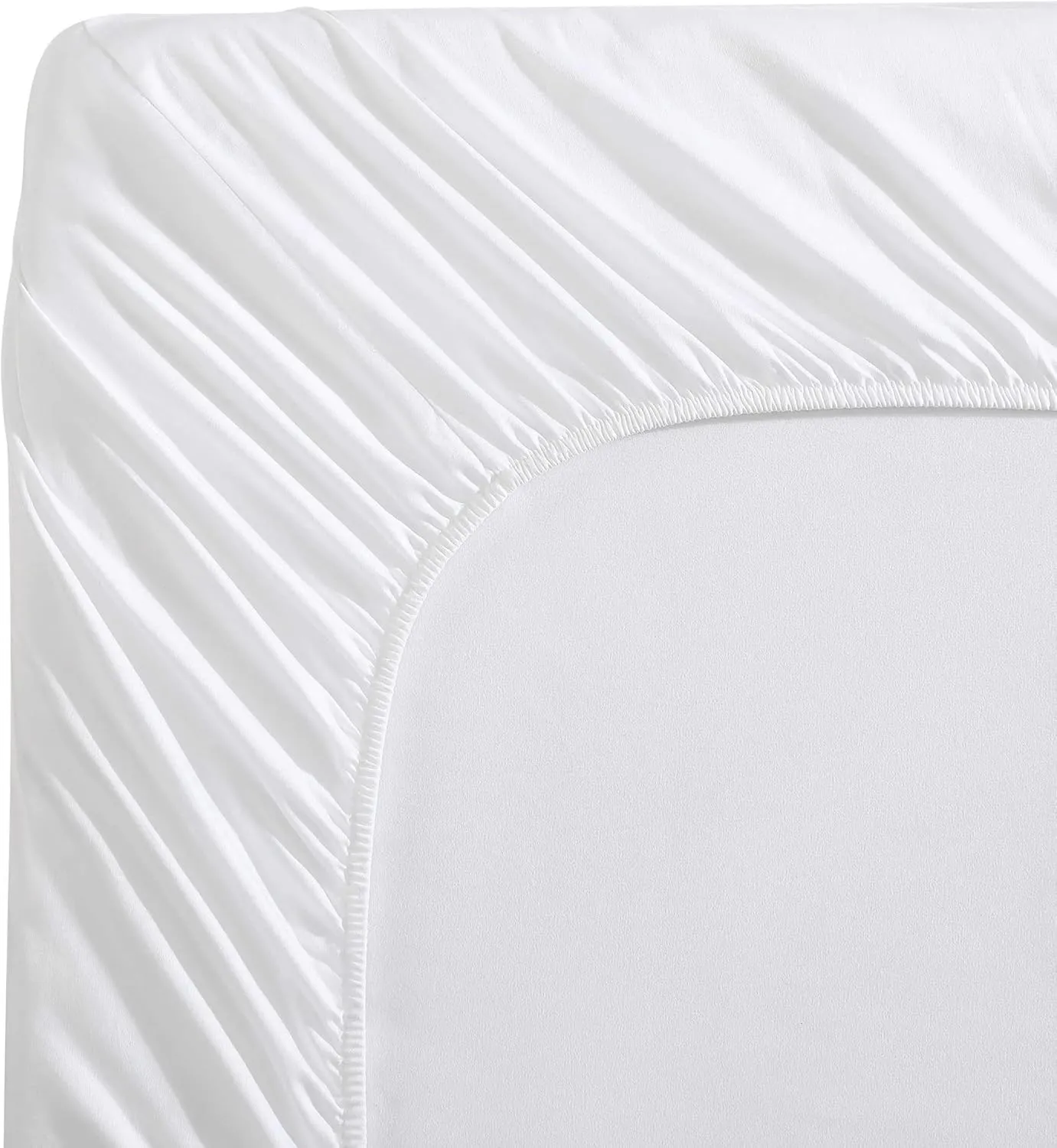 Vera Wang - King Sheet Set, Luxury Sateen Cotton Bedding, 300 Thread Count, Soft & Smooth Bedding Set (Pearl Edge Embroidered White, King)
