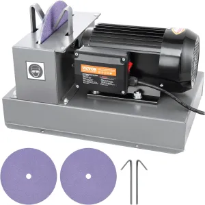 VEVOR Lawn Mower Blade Sharpener, 1HP 750W Lawnmower Blade Grinder with 9-inch Ceramic Grinding Wheel, Powerful Bench Mower Sharpening Machine for High/Low Lift Blades, Gator Blades, Flat Blades