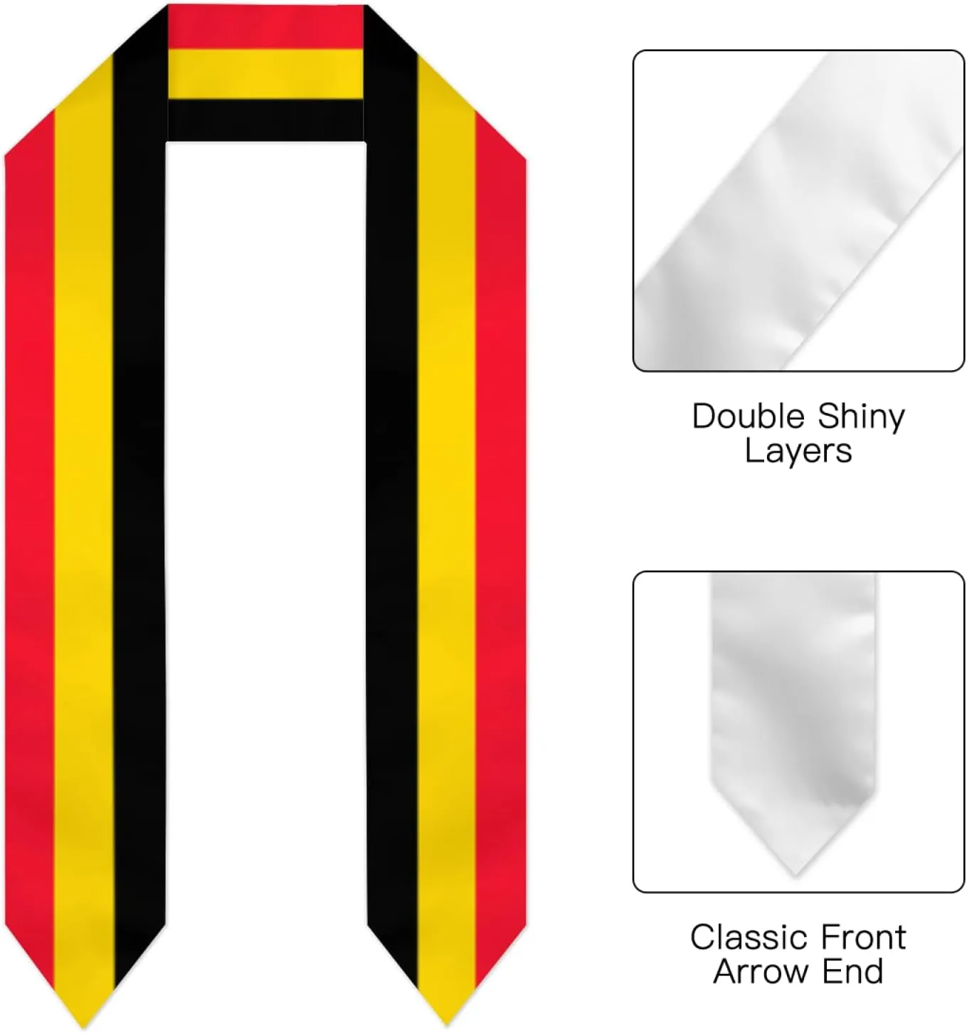 Vintage Flag Graduation Stole Scarf Shawl Sash for Abroad Student International Study Class of 2024