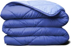 ViscoSoft All Seasons Twin XL Down Alternative Reversible Quilted Comforter - Breathable Premium Extra Long Soft Microfiber Duvet Insert Light Blue/Navy