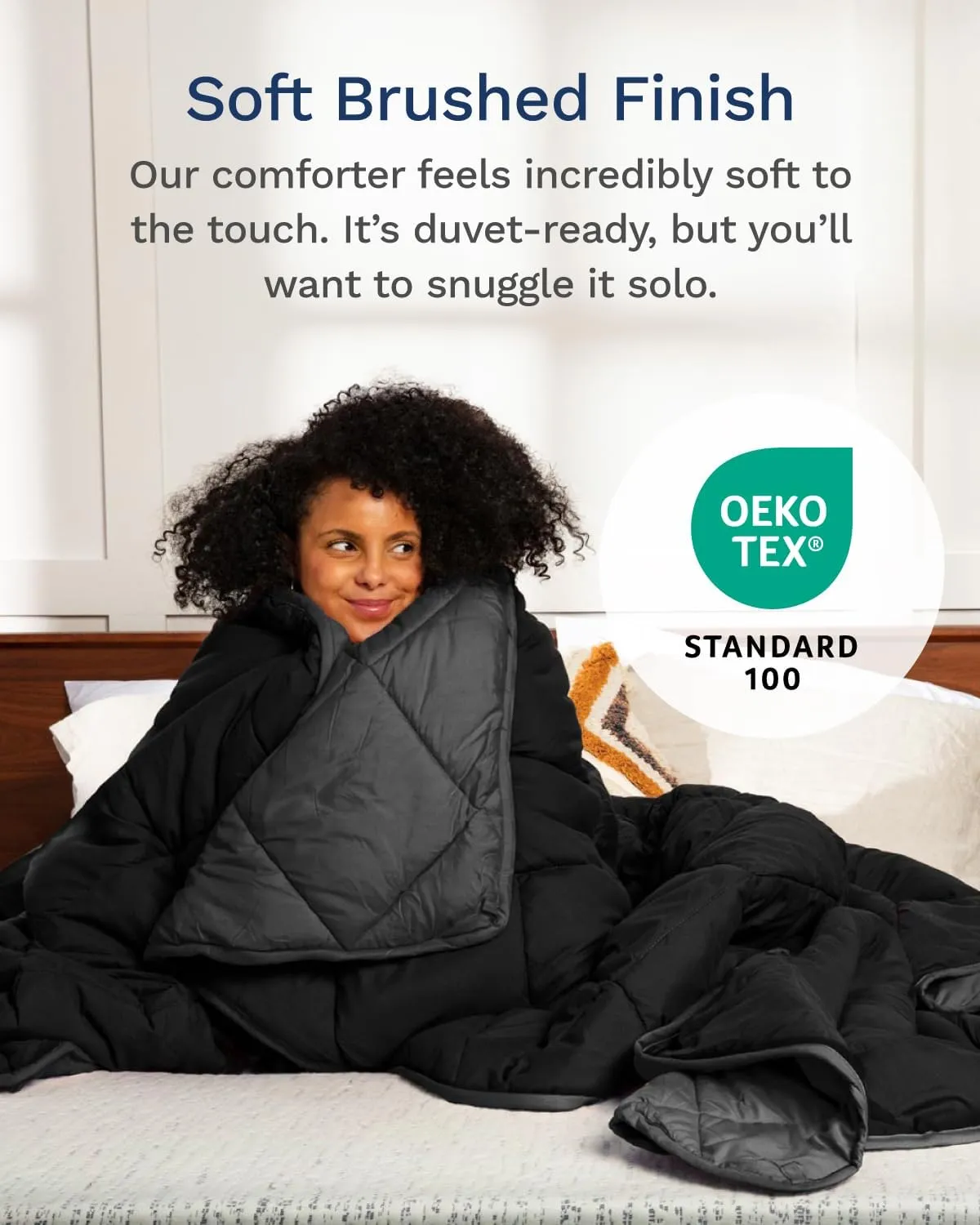 ViscoSoft Microfiber All Seasons Down Alternative Quilted Comforter - Cooling Breathable Premium Soft Reversible Microfiber Duvet Blanket, Black/Gray, Twin/Twin XL