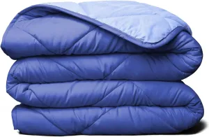 ViscoSoft Microfiber All Seasons Down Alternative Quilted Comforter - Cooling Breathable Premium Soft Reversible Microfiber Duvet Blanket, Light Blue/Dark Blue, Full