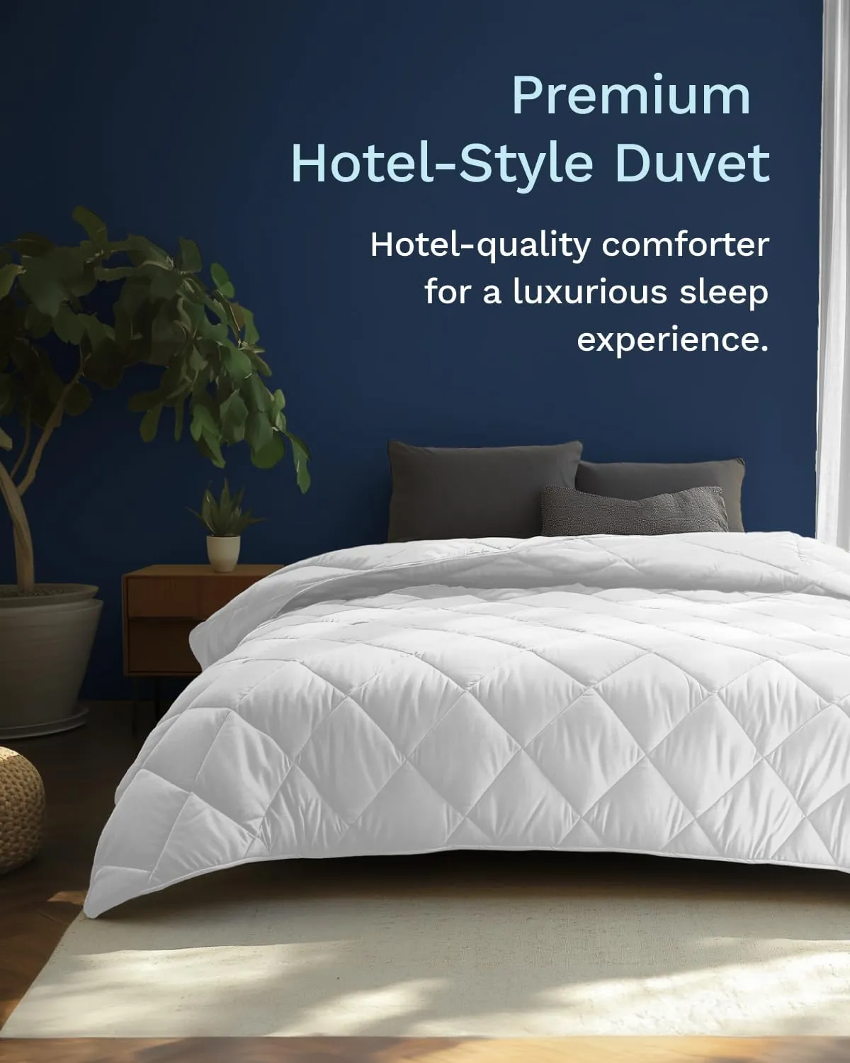 ViscoSoft Microfiber All Seasons Down Alternative Quilted Comforter - Cooling Breathable Premium Soft Reversible Microfiber Duvet Blanket, White, Full
