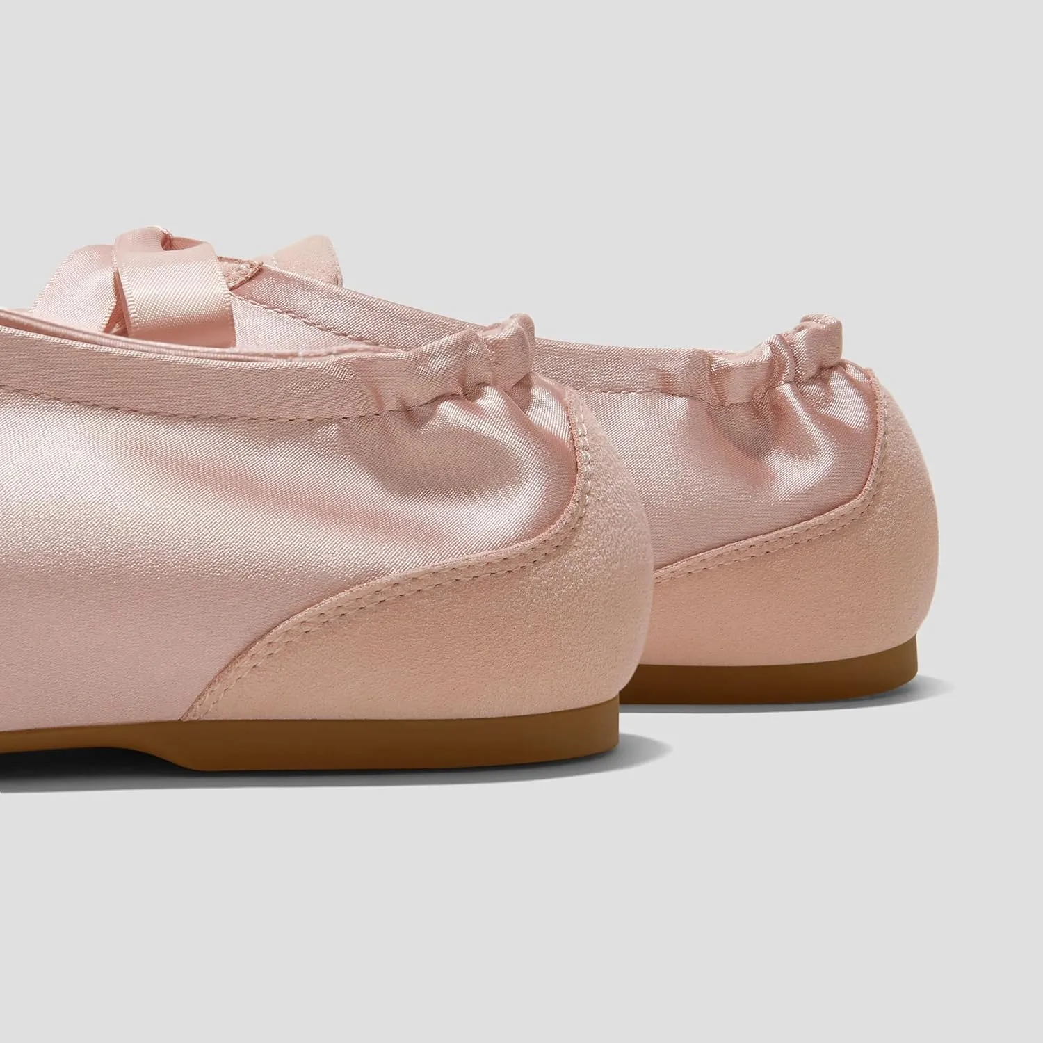VIVIAIA Cristina Square Toe Smooth Satin Fabric Lace-Up Satin Sneakerina