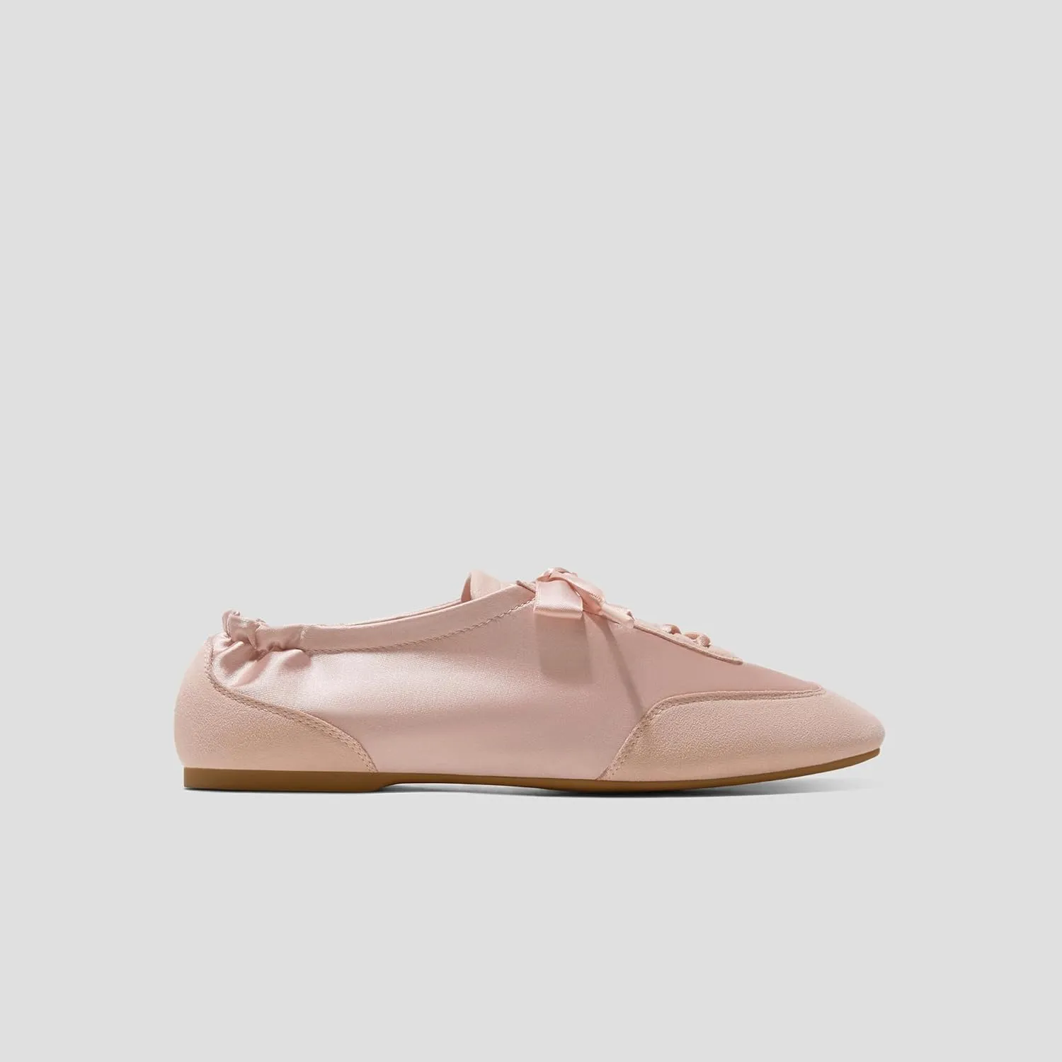VIVIAIA Cristina Square Toe Smooth Satin Fabric Lace-Up Satin Sneakerina