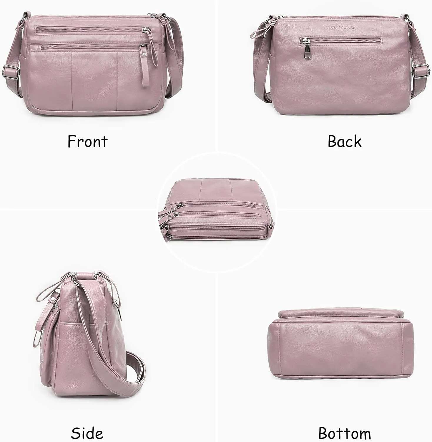 VOLGANIK ROCK Purses for Women Soft PU Leather Shoulder Bag Ladies Crossbody Purse and handbags Lightweight Pocketbook