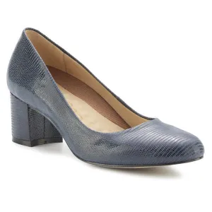 Walking Cradle Jessica Navy Patent Lizard Print Leather