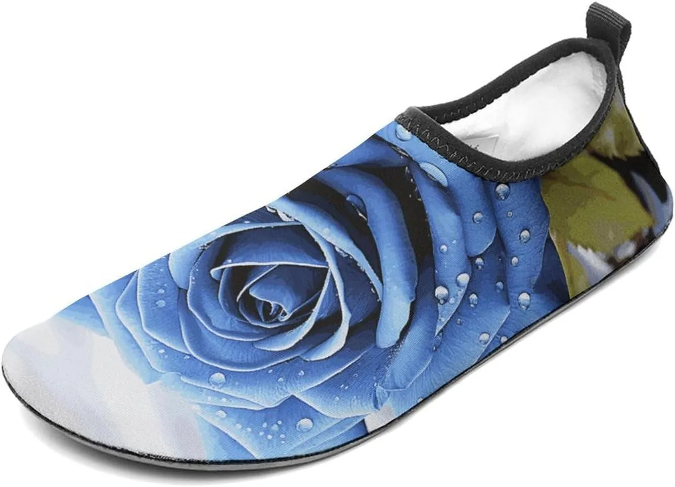 Water Shoes for Women Men Romantic Blue Rose Water Sports Shoes Slip-on Breathable Lightweight Athletic Aqua Sock 11/12men