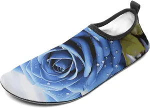 Water Shoes for Women Men Romantic Blue Rose Water Sports Shoes Slip-on Breathable Lightweight Athletic Aqua Sock 11/12men
