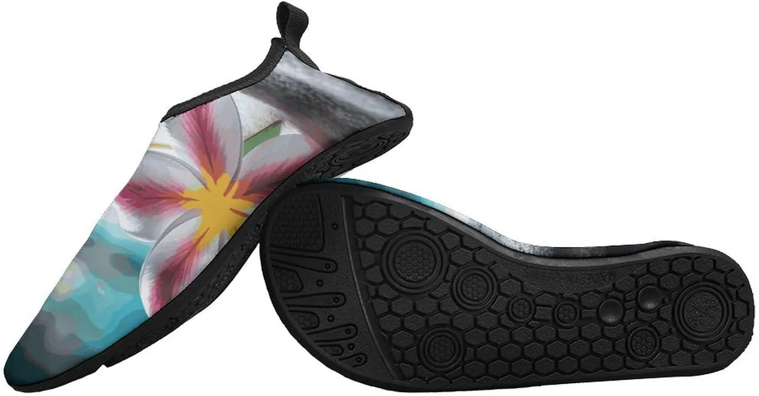 Water Shoes for Women Men Tropical Flower and Zen Stone Water Sports Shoes Slip-on Breathable Lightweight Athletic Aqua Sock