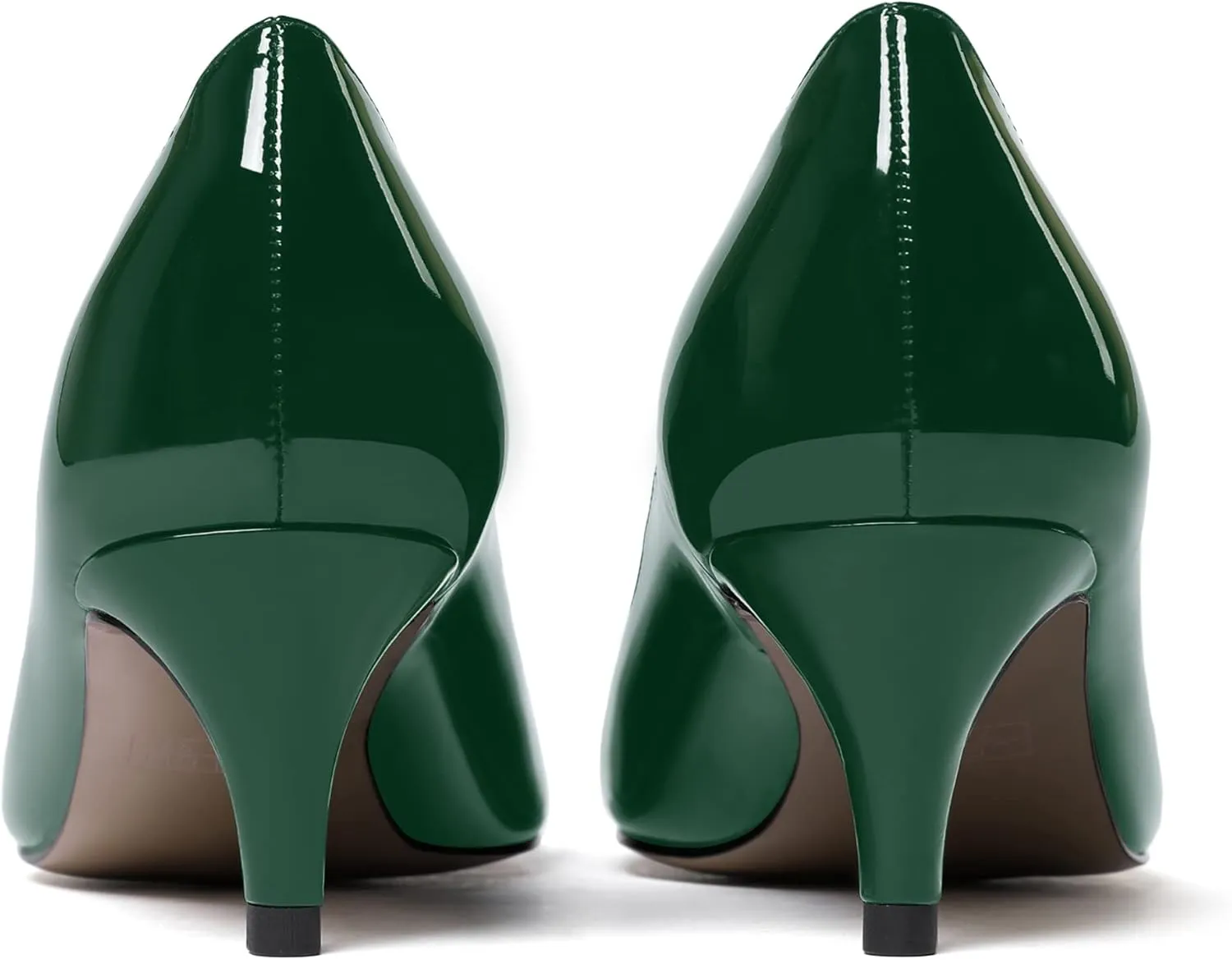 WAYDERNS Women's Bow Solid Patent Slip On Cute Round Toe Dating Kitten Mid Heel Pumps Shoes 2.5 Inch