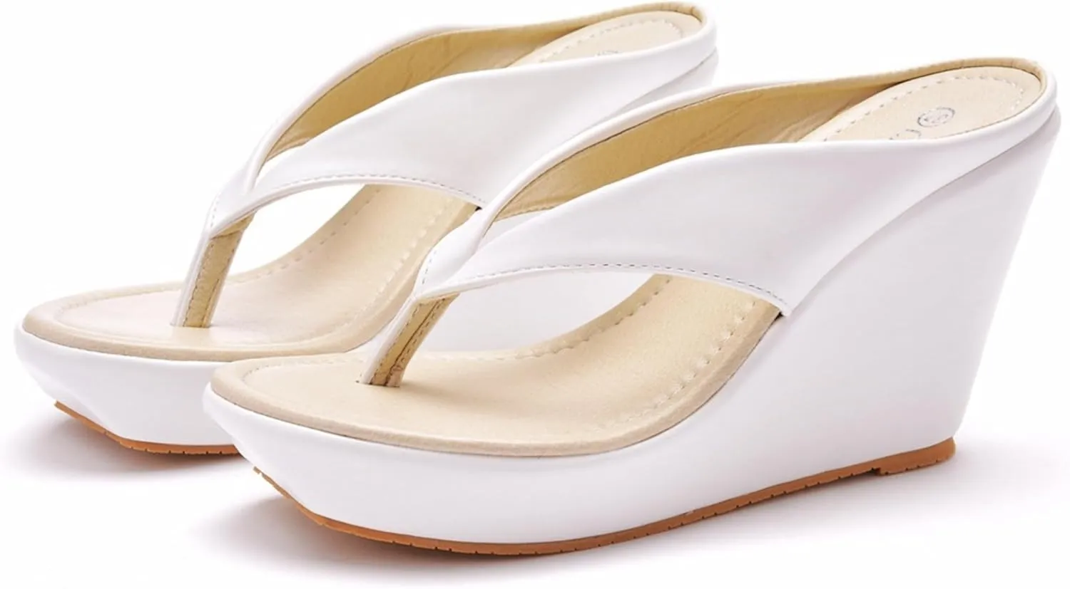 Wedding Bride Shoes Women Wedges Shoes Summer Beach High Heel Slippers Thick Bottom Wedge Heel Waterproof Platform Sandals 9Cm
