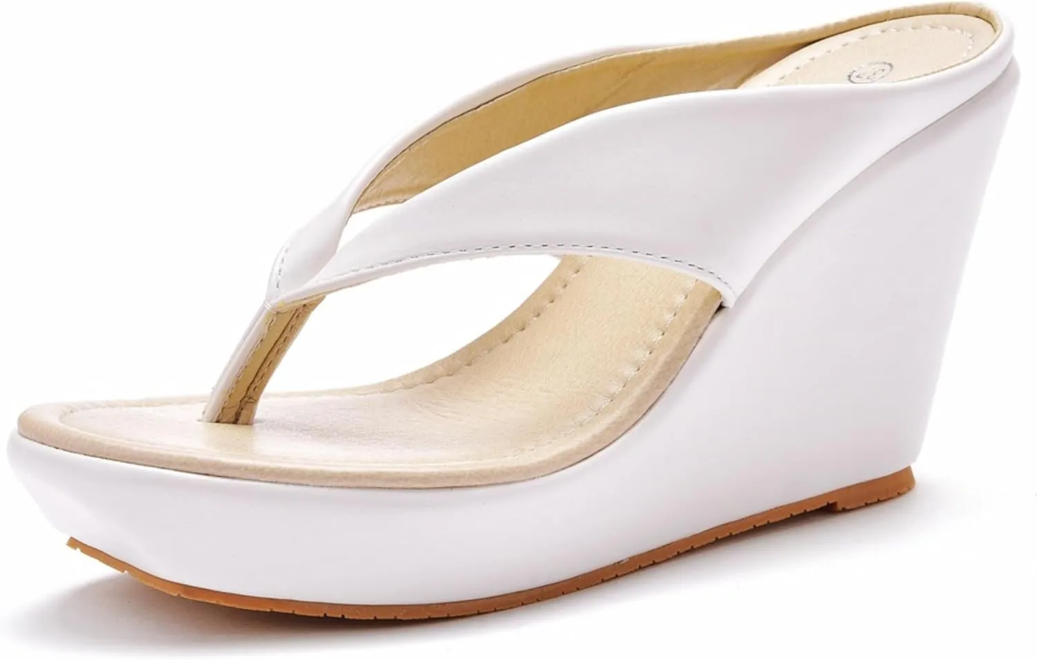 Wedding Bride Shoes Women Wedges Shoes Summer Beach High Heel Slippers Thick Bottom Wedge Heel Waterproof Platform Sandals 9Cm