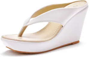 Wedding Bride Shoes Women Wedges Shoes Summer Beach High Heel Slippers Thick Bottom Wedge Heel Waterproof Platform Sandals 9Cm