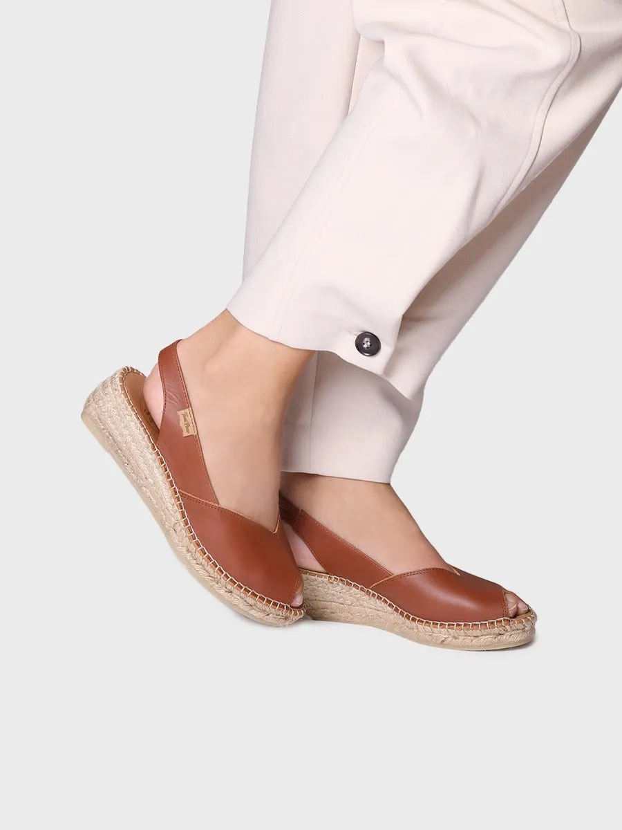 Wedge espadrilles in leather - BERNIA-P