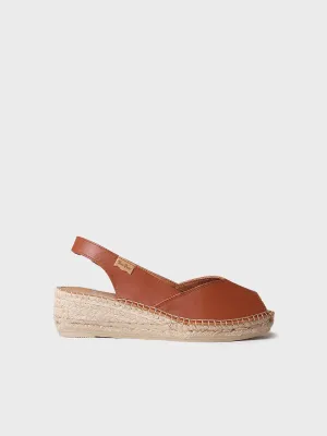 Wedge espadrilles in leather - BERNIA-P