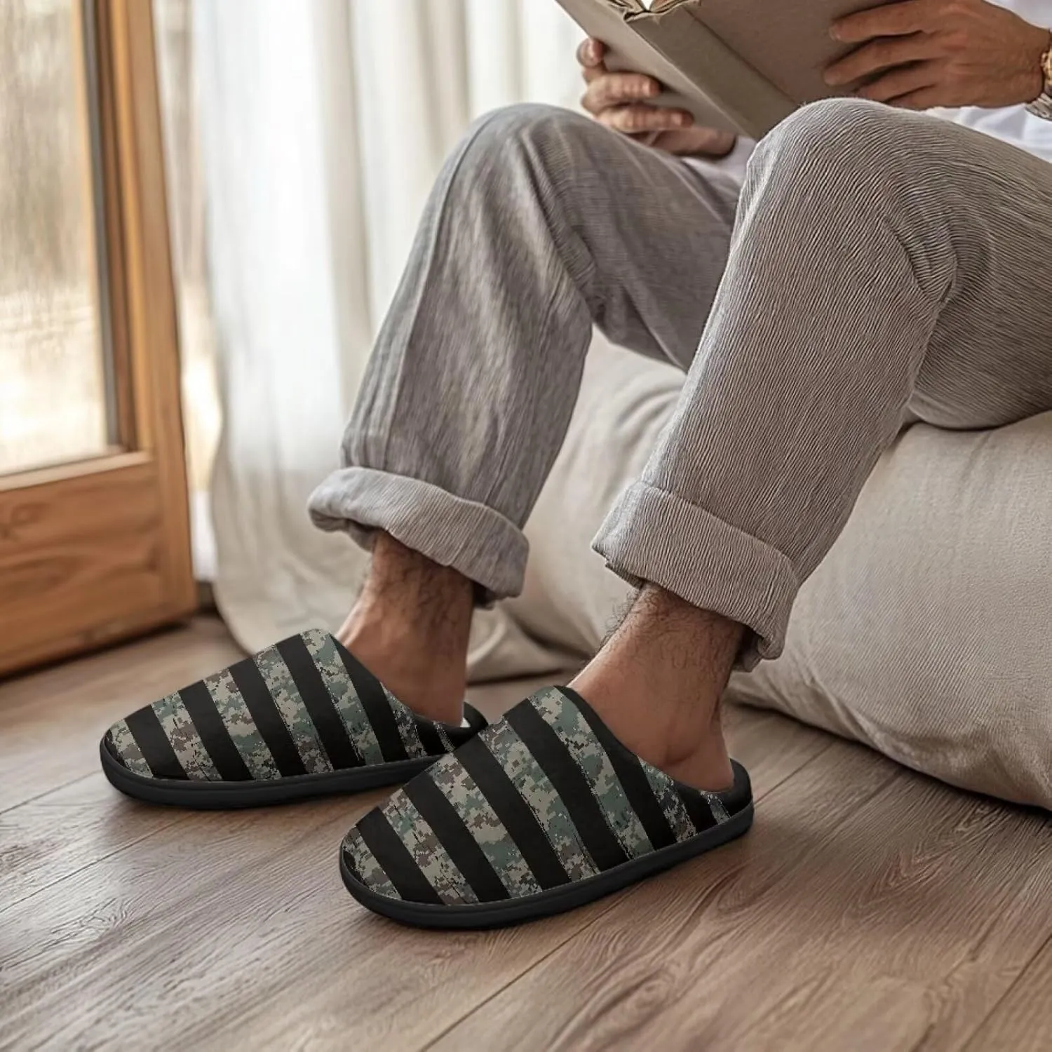 Winter Slippers for Women Men Lightweight Slip-on House Slippers Indoor Fluffy Shoes Size 34-50