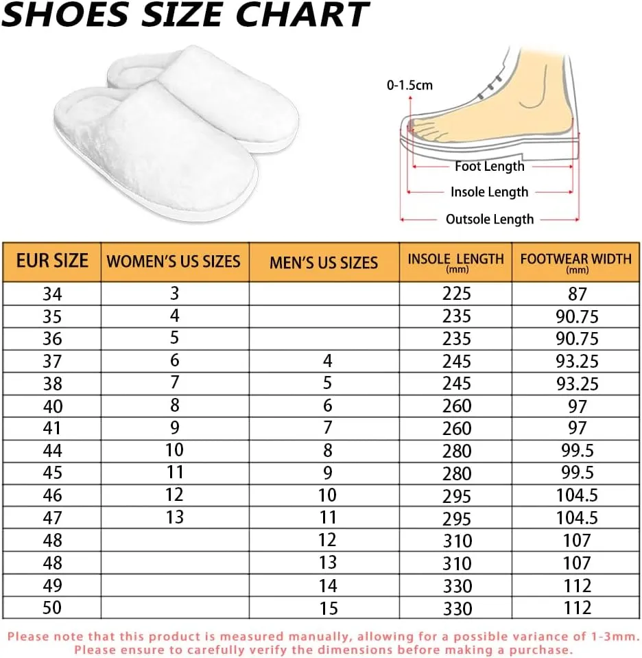 Winter Slippers for Women Men Soft Slip-on House Slippers Indoor Fluffy Shoes Xmas Decor Size 34-50, White Sole