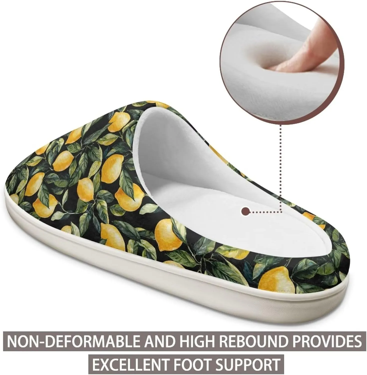 Winter Slippers for Women Men Soft Slip-on House Slippers Indoor Fluffy Shoes Xmas Decor Size 34-50, White Sole