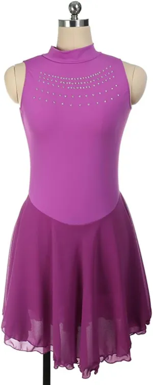 Winter Sports Figure Skating Dress Turtleneck Sleeveless Ballet Dance Sparkly Tutu Dress Crystal Activewear