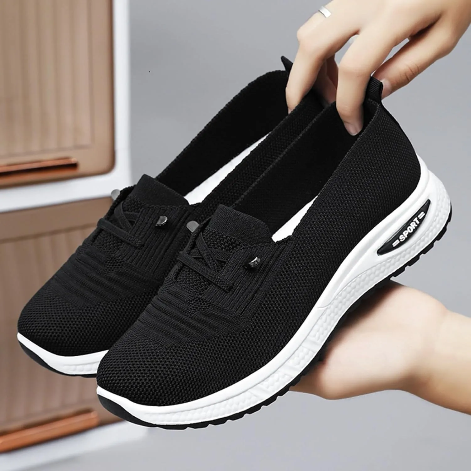 Women Comfy Orthopedic Walking Shoes, 2025 New Wide Width Orthopedic Shoes Non Slip Lightweight Breathable Slip On Arch Support Non-Slip Sneakers