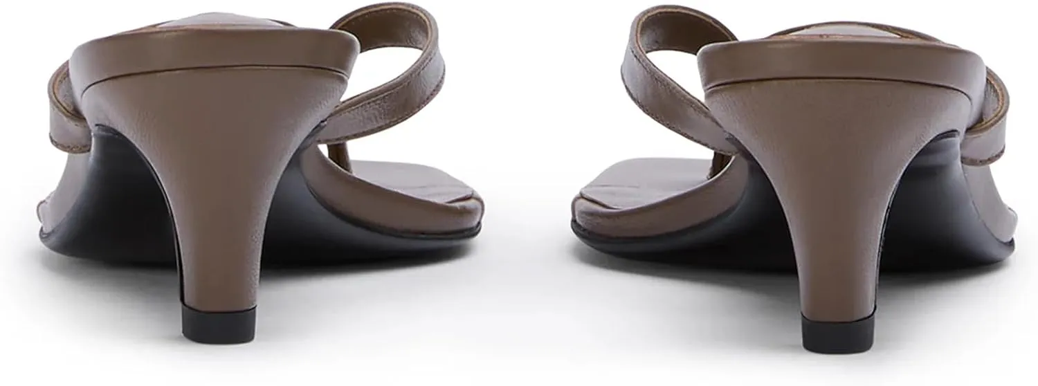 Women Kitten Heel Thong Sandals Square Open Toe Flip Flop Sandals Low Heel Fashion Party Dress Heeled Sandals