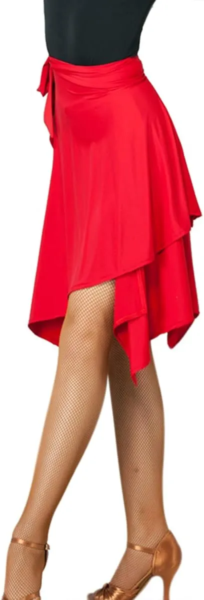Women Latin Salsa Dance Skirt - Smooth Irregular Swing Ballroom Tango Cha Cha Practice Skirt