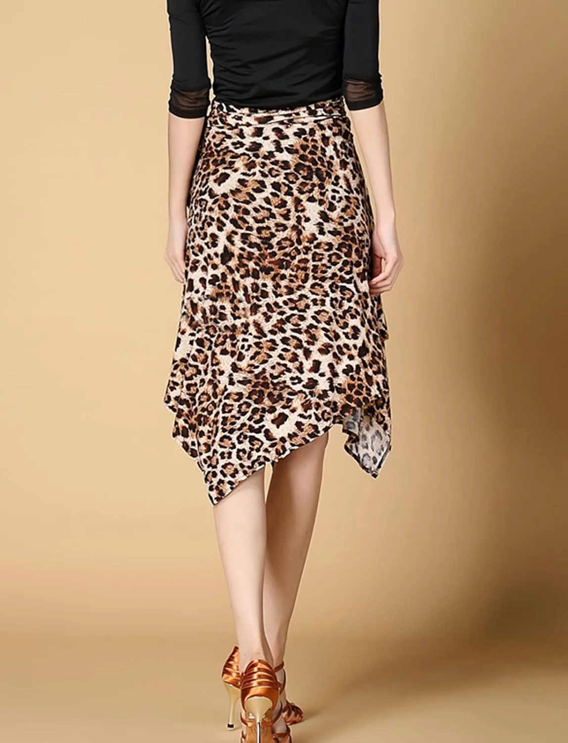 Women Latin Salsa Dance Skirt - Smooth Irregular Swing Ballroom Tango Cha Cha Practice Skirt