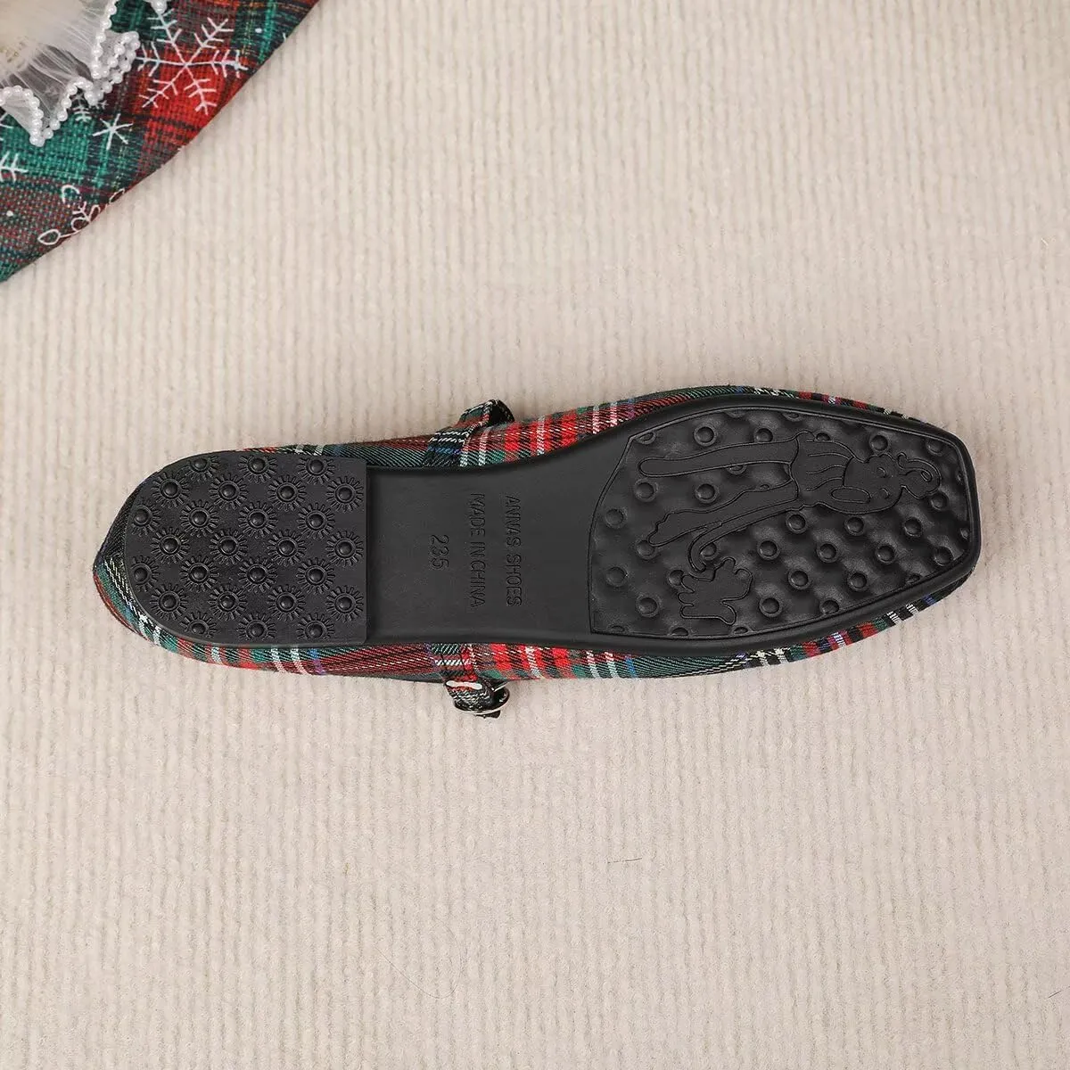 Women Mary Jane Flat Shoes Soft Patent Leather Square Toe Adjustable Buckle Strap Casual Ballet Dance Shoes