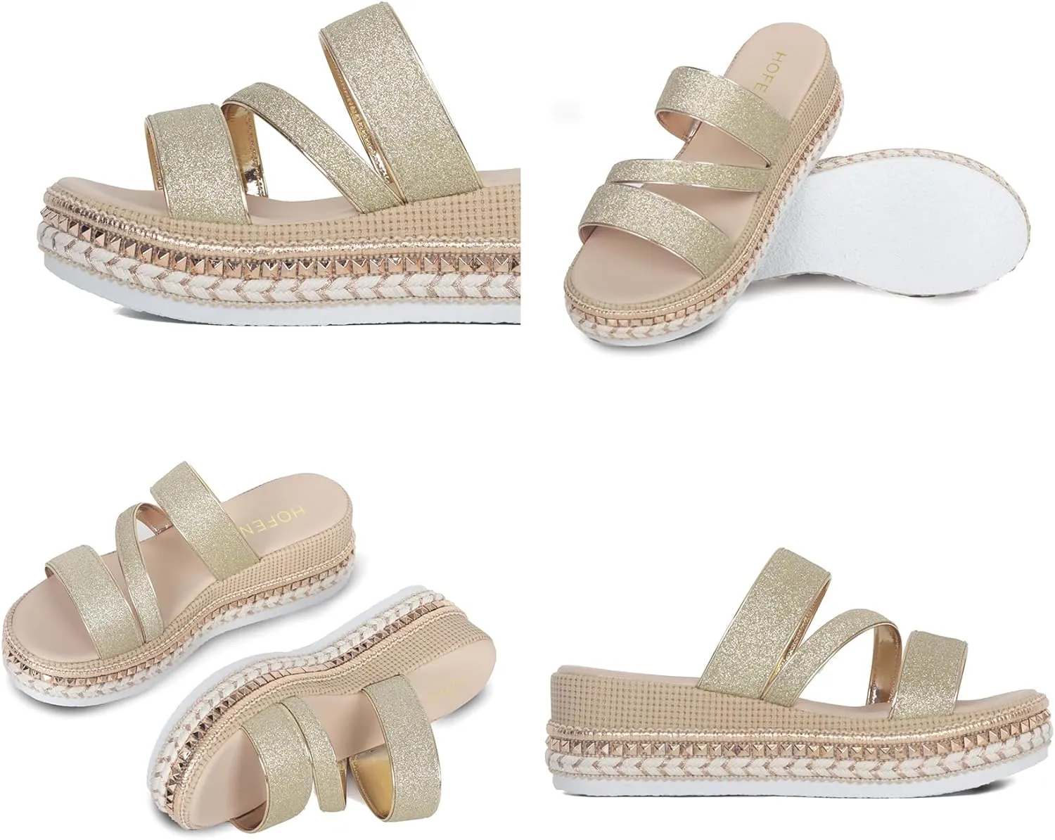Women Platform Sandals Espadrille Slip on Open Toe Boho Wedge Sandals for Women Dressy Casual Summer