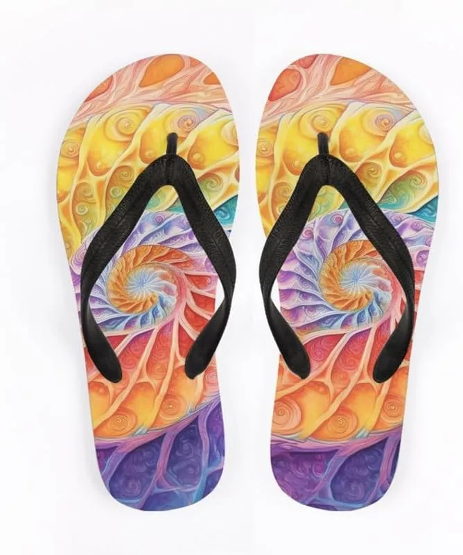 Women Tie-Dye Flip Flop Sandal, Hawaii Graffiti Soft Comfort Fit Slippers for Summer Unisex Outdoor Shower Slippers