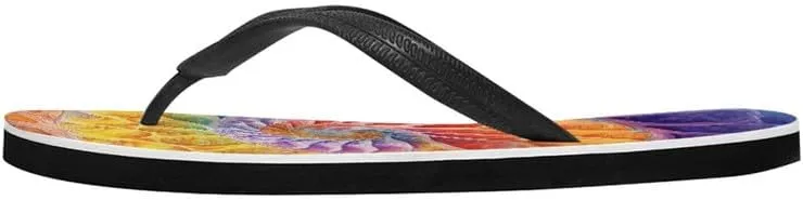 Women Tie-Dye Flip Flop Sandal, Hawaii Graffiti Soft Comfort Fit Slippers for Summer Unisex Outdoor Shower Slippers