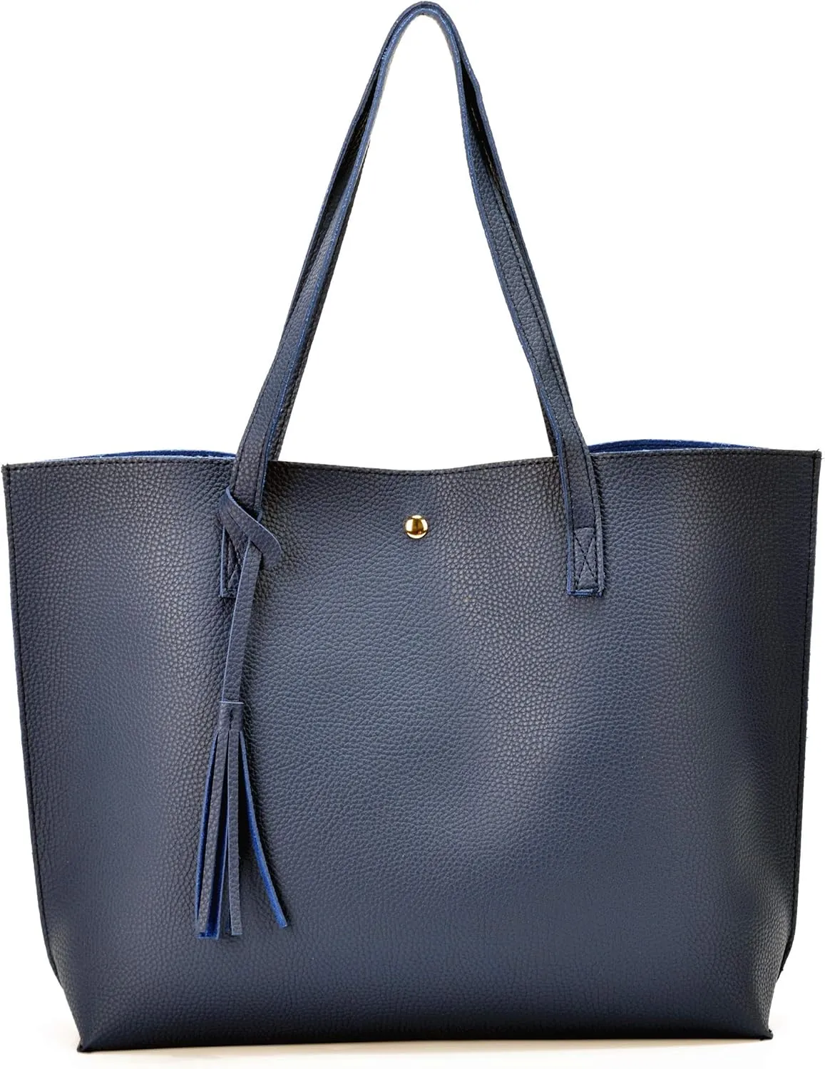 Women Tote Bags Top Handle Satchel Handbags PU Faux Leather Tote Bag with Tassel Shoulder Purse