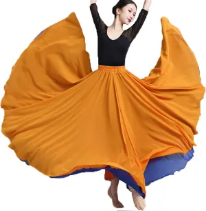 Women's 720 Fairy Lyric Dance Gradient Chiffon Swing Skirt for Ballet and Modern Dance