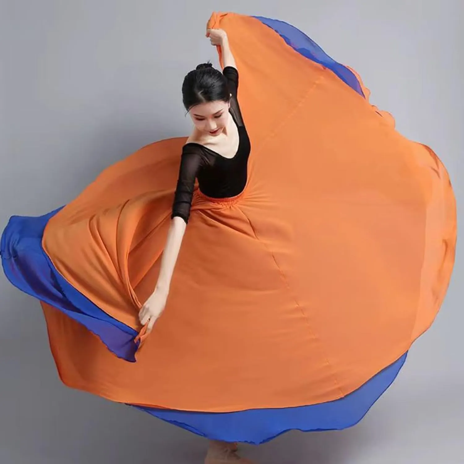 Women's 720 Fairy Lyric Dance Gradient Chiffon Swing Skirt for Ballet and Modern Dance