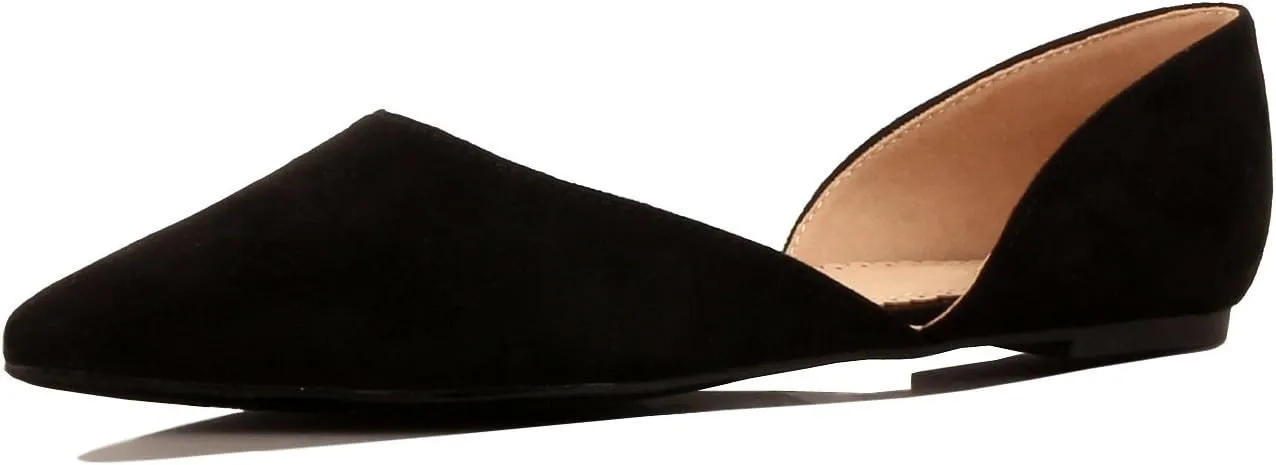 Women's Ankle Wrap D'Orsay Flats Slip Loafer Pointed Casual Ballet Shoes