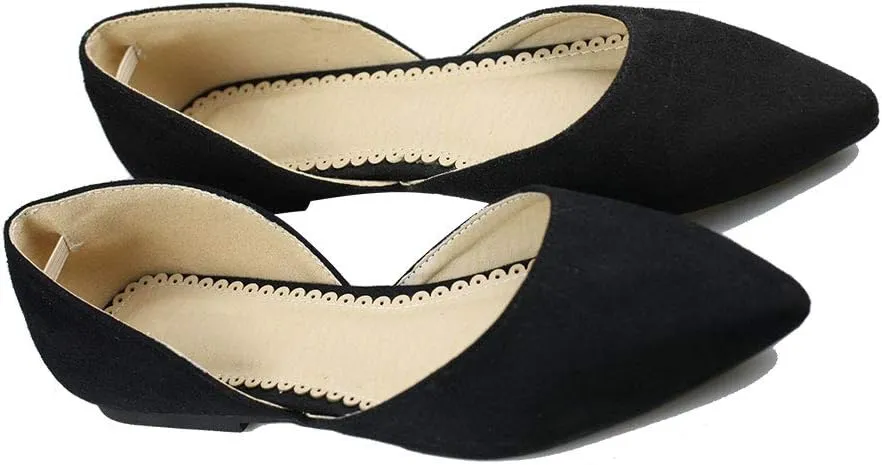 Women's Ankle Wrap D'Orsay Flats Slip Loafer Pointed Casual Ballet Shoes