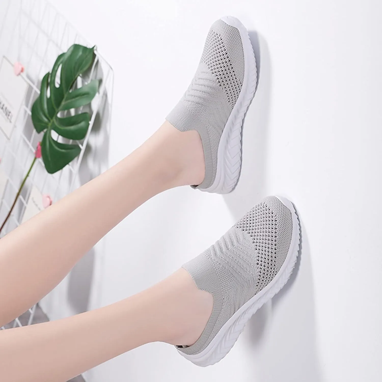 Women's Backless Walking Sneakers Summer Slip-on Tennis Shoes Womens Walking Ladies Shoes Casual High Top Sneakers Waterproof Tennis Shoe Casual Loafers