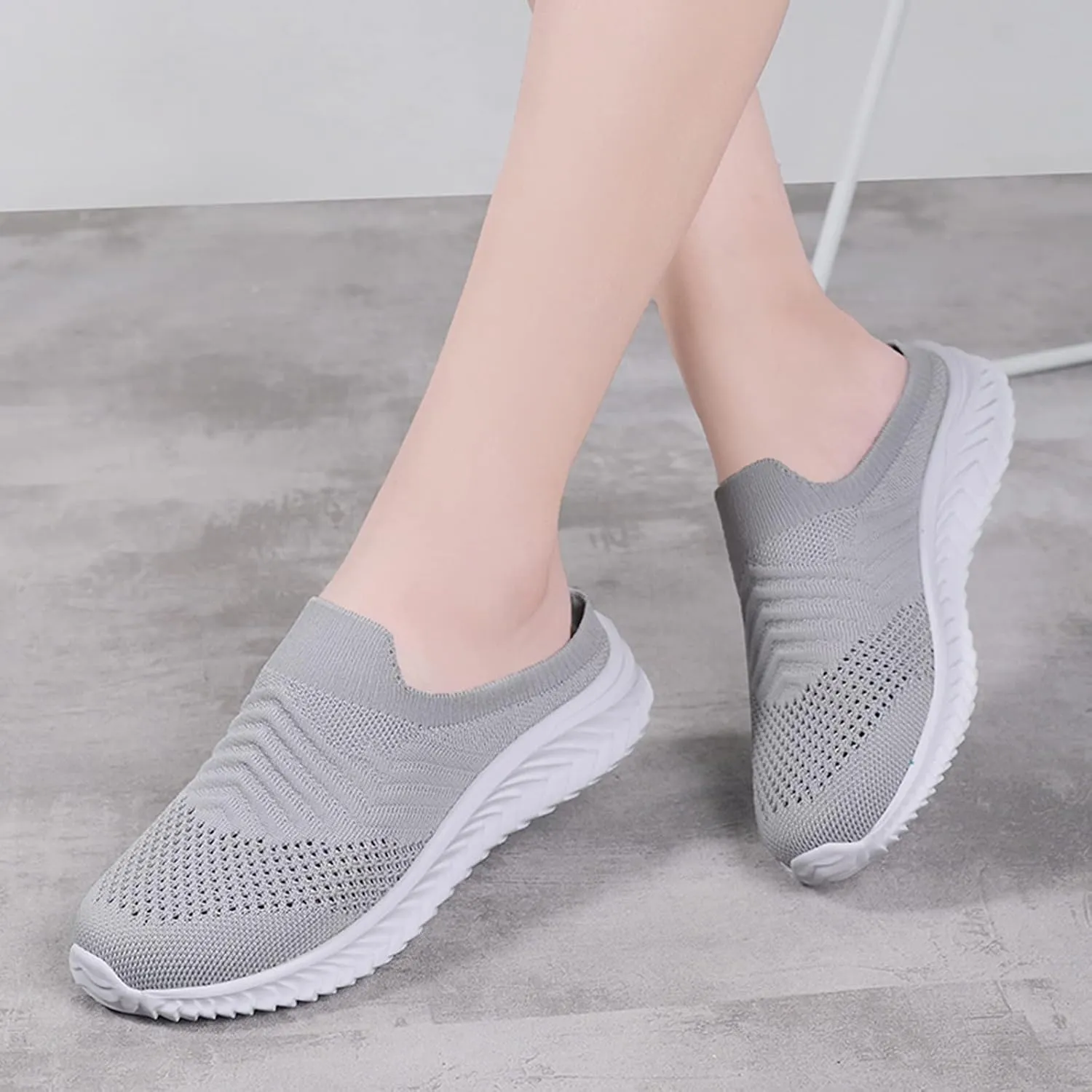 Women's Backless Walking Sneakers Summer Slip-on Tennis Shoes Womens Walking Ladies Shoes Casual High Top Sneakers Waterproof Tennis Shoe Casual Loafers